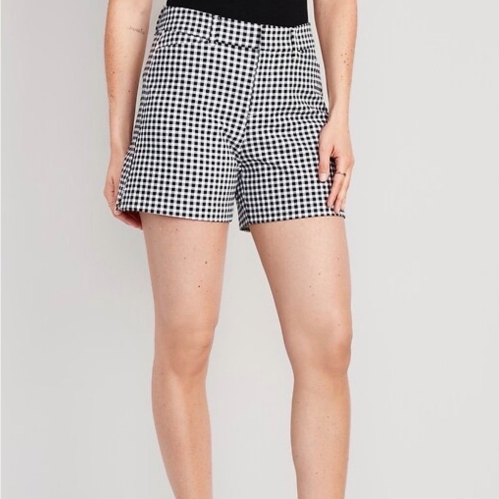 Old Navy Black & White Gingham Bermuda Shorts
